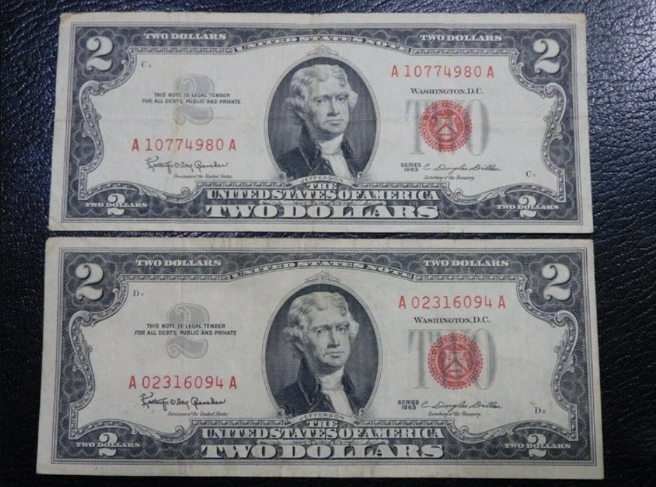 Most Valuable High-Value 1963 2 Dollar Bills